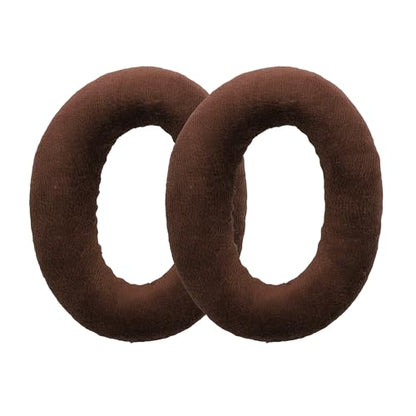 kwmobile 2X Earpad Compatible with Sennheiser Game Zero / HD380PRO / PXC450 / PXC350 / PC350 / PC360 - Replacement Velour Earpad Cushion for Headphones - Brown