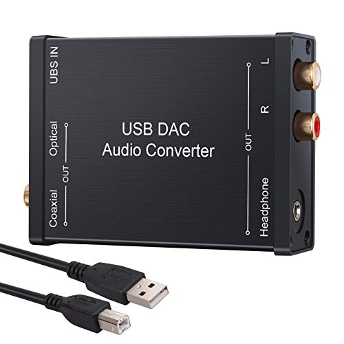 LiNKFOR USB to SPDIF Coaxial RCA and 3.5mm Headphone Jack Converter - Optical Audio Adapter - PCM for Windows, Mac, PS4, PS3 - color: USB DAC