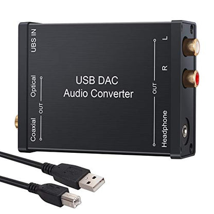 LiNKFOR USB to SPDIF Coaxial RCA and 3.5mm Headphone Jack Converter - Optical Audio Adapter - PCM for Windows, Mac, PS4, PS3 - color: USB DAC