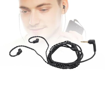 HiFiPro IEM Cable 3.5mm to QDC 0.78mm 2 Pin | OFC Braided, Lossless Sound, Wide Compatibility for CCA TRN Headphones