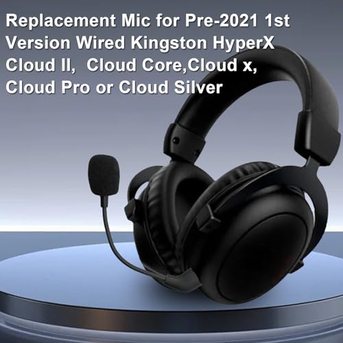 Microphone Replacement for Kingston HyperX Cloud 2 II Pre-2021 First Version Wired Gaming Headsets Noise Cancelling Mic for Switch PS5 PS4 Mac PC Computer, 3.5 mm Jack
