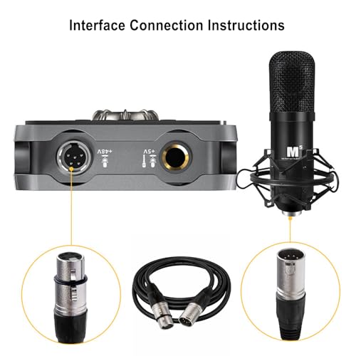 5 Pin XLR Connector, XLR Microphone Cable, Balanced Male to Female Connections for Microphone and Audio Interface (5 Meter/16.4Ft)