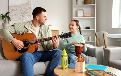 Crayola Kids Crayon Speakers Bluetooth, Portable Bluetooth Speakers | 20W Peak Power HD Sound, Mini Bluetooth Speaker Wireless with TWS Pairing BT 5.3, FM Radio Home/Party/Outdoor/Travel - color: Yellow