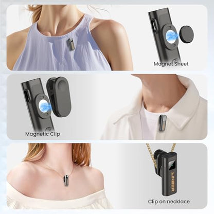 Wireless Lavalier Microphone for iPhone, Noise Cancelling - color: Black, style: A3 (2TX+1RX)