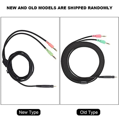 Gaming Headphone Cable, 3.5mm Audio Cable, 4.3ft Headphone Replacement Cable Compatible with Sennheiser G4ME ONE PC 373D PC37X GSP350 500 600 Aux Cord Wire (Phone Version) (Pack of 2) - size: PC version (Pack of 2)