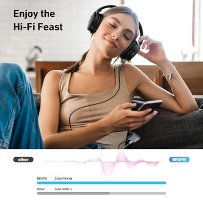 BENFEI USB C to Audio Jack Adapter with 60W Fast Charging, USB-C to 3.5mm Female Headphone Compatible with iPhone 15 Pro Max/15 Pro/15, Samsung Galaxy S24/S23/S22/S21 Ultra, iPad Pro, Pixel 8 Grey - color: grey, size: 3.5mm + PD