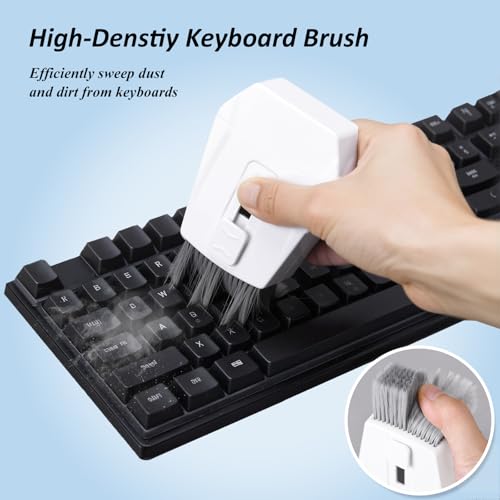 Keyboard Cleaner Brush, Portable for Laptop, Electronics, Home Office Use | High-Density Soft Brush, Retractable Design, Deep Cleaning Screen Spray, Microfiber Polishing Cloth, Multi-Surface Cleaning