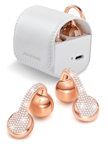 JewelPods C01 Pro Open Ear Headphones, Rose-Gold | Luxury Jewelry Earbuds - color: Rose Gold