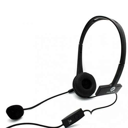 Compatible with Moto E5, E5 Plus - Wired Headset Mono Handsfree Headphone 3.5mm Earphone Earpiece Boom Microphone Single Earbud [Black] Works with Motorola Moto E5 Plus