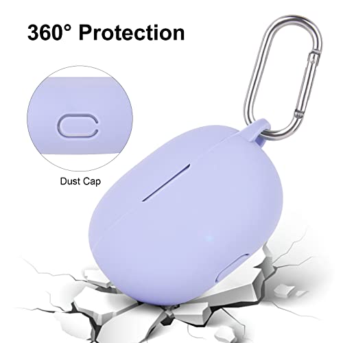 AIRSPO Silicone Case Compatible with Beats Studio Buds Case 2021 Soft Protective Cover for Beats Wireless Earbuds with Keychain (Lilac) - color: Lilac