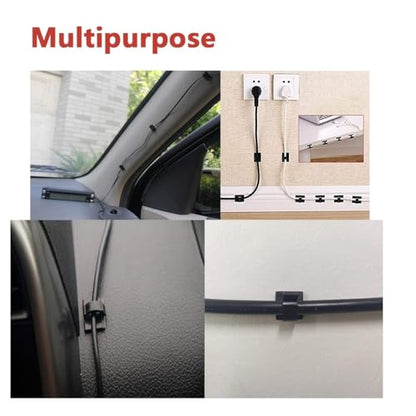 40Pack Adhesive Cable Clips, Wire Holders for Desk Wall Car, Black - color: Black