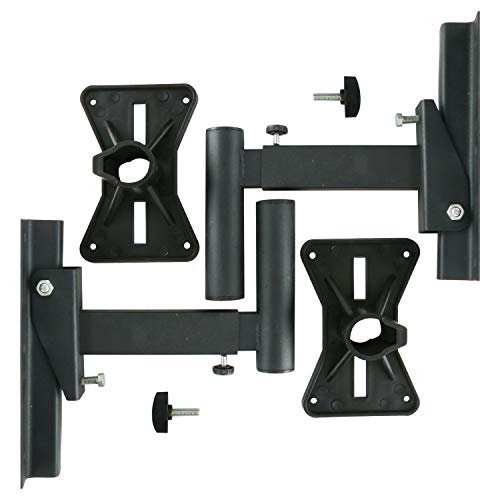 Pair of Speaker Wall Mounts, Universal Bookshelf Speaker Mounting Bracket,66 Lbs Max Capacity, Black