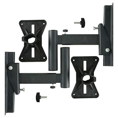 Pair of Speaker Wall Mounts, Universal Bookshelf Speaker Mounting Bracket,66 Lbs Max Capacity, Black