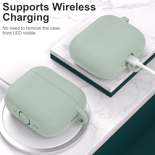 for AirPods Pro 3 Case Cover, Protective Soft Silicone with Keychain Cleaning Pen for Women Men for Apple AirPods Pro 3rd Generation Case(2025), Front LED Visible, Fog - color: C-Fog