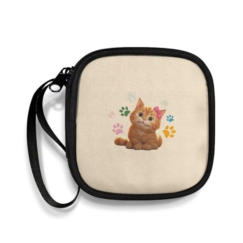 Rectangle Shaped Portable Protection Earphone Case Lightweight Universal Carrying Bag Wired/Bluetooth Headset Box Storage Pouch(Cat) - color: Cat