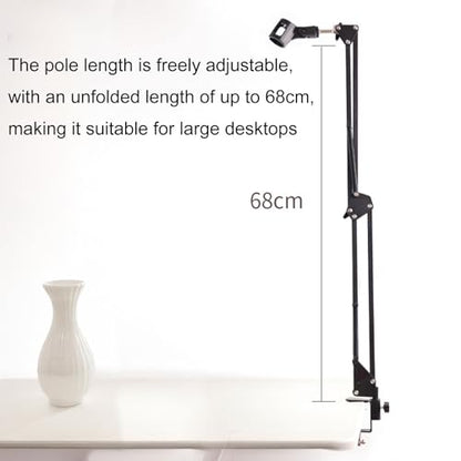 Fockety Mic Boom Arm, 360 Rotatable Adjustable Heavy Duty Microphone Stand, Low Profiles Overhead Mic Arm Desk Mount with Desk Clamp for Recording, Studio, Streaming (Black)