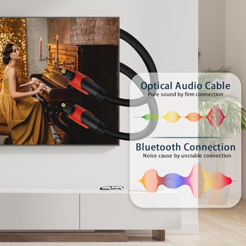 Optical Audio Cable 10 FT, Digital Audio Fiber Optic Cable Toslink, Flexible Jacket, Compatible with Home Theater, Sound Bar, PS4, Xbox, TV and More - size: 10FT, style: PVC Jacket