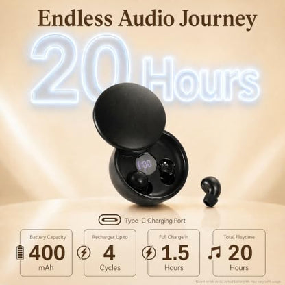 Mini Invisible Bluetooth Earbuds - Ergonomic Wireless Earbuds with Premium Sound Quality and One-Step Auto Pairing - color: Black