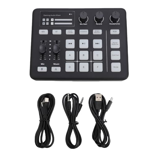 Live Sound Card Gaming Sound Mixer, Bluetooth 5.0 Type C Live Card For Streaming Podcasting Voice Effects