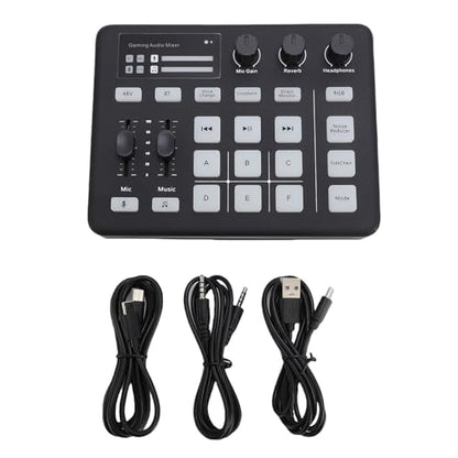 Live Sound Card Gaming Sound Mixer, Bluetooth 5.0 Type C Live Card For Streaming Podcasting Voice Effects