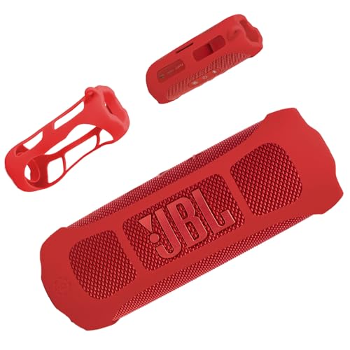Silicone Cover Skin for JBL Flip 7 Portable Bluetooth Speaker (Red) - color: Red