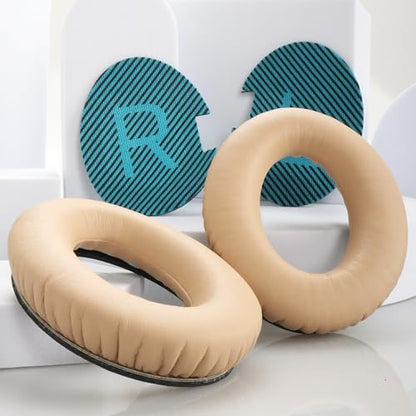 QC25 Earpads Replacement Ear Cushions Cover Compatible with Bose QuietComfort 35 25 15 2 / QC35 QC25 QC2 QC15 AE2 AE2i AE2w SoundLink SoundTrue Around-Ear Headphones Memory Foam Ear Pads - color: Beige