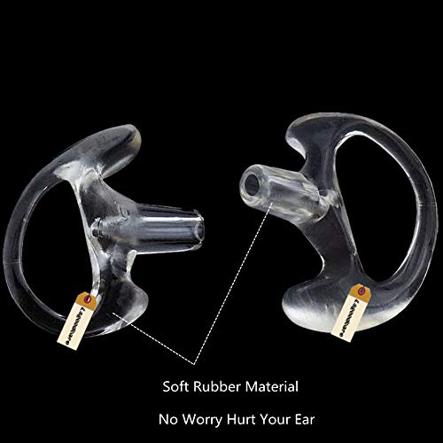Lsgoodcare Replacement Ear Mold Earbuds Clear, Soft Silicone Insert Earmold Ear Bud Left Ear piece Large Size for 2 Way Radio Acoustic Coil Tube, Walkie Talkie Earmould 5 Pairs - color: clear-l, size: large