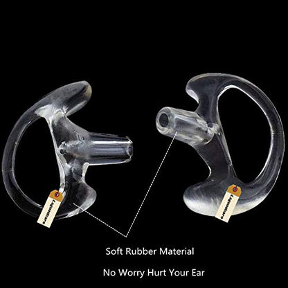 Lsgoodcare Replacement Ear Mold Earbuds Clear, Soft Silicone Insert Earmold Ear Bud Left Ear piece Large Size for 2 Way Radio Acoustic Coil Tube, Walkie Talkie Earmould 5 Pairs - color: clear-l, size: large