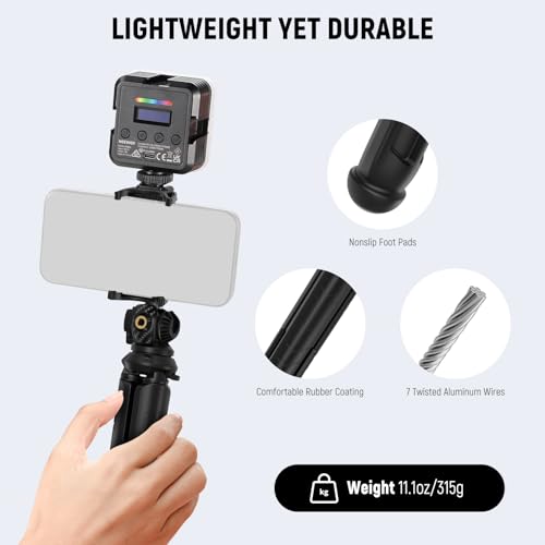 NEEWER Mini Flexible Phone Tripod Stand Portable Vlog Selfie Stick with Remote/Cell Phone Holder/Action Camera Adapter/Cleaning Cloth for Video Recording, Compatible with GoPro Insta360 Camera, TP35 - style: TP35 w/Cleaning Cloth