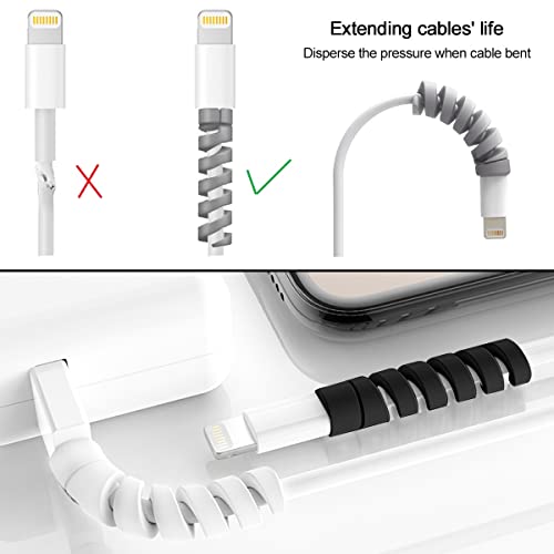 Charger Cable Protectors for iPhone 17 16 USB C Charging Cord Savers 35 PCS with Cable Clips 4 PCS, Silicone Cord End Identifiers for Headphone Laptop Cell Phone Accesories