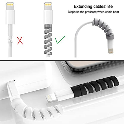 Charger Cable Protectors for iPhone 17 16 USB C Charging Cord Savers 35 PCS with Cable Clips 4 PCS, Silicone Cord End Identifiers for Headphone Laptop Cell Phone Accesories