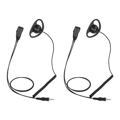 2 Pack BDS15-Y2 D-Shape Style Earphone with PTT MIC for Motorola Vertex Standard VX-6E VX-120 FT-270R VX-7R FT-277R - size: 2 Pieces