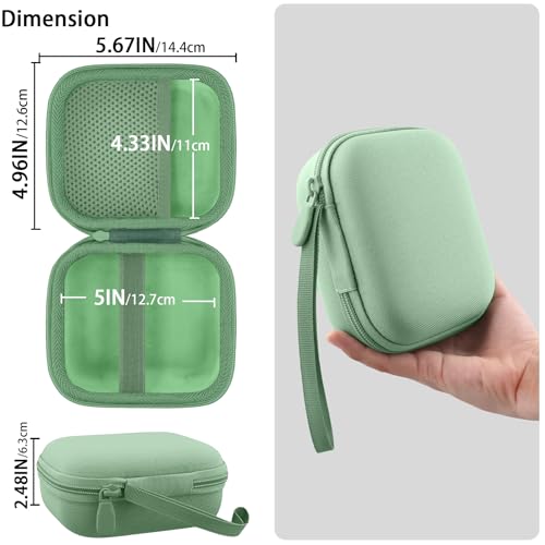 for Bose New SoundLink Micro 2nd Gen Speaker Protective Case, Grass Green | EVA Hard Shell, Soft Velvet Lining, Durable Wrist Strap, Portable Travel Bag with Carabiner, Mesh Accessory Pocket - color: Grass Green Case