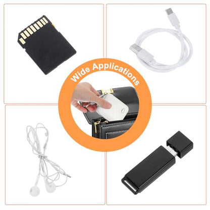 HARFINGTON Earbuds Cases, Earphone Case Holder, PU Leather Ear Buds Case Zipper Organizer Small with Mesh Pocket for USB Cable, Wireless Wired Earphones, White - color: White