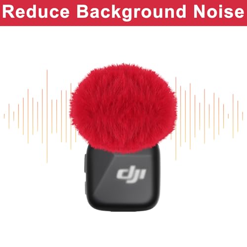 Microphone Windscreen for DJI MIC MINI (2024) Wireless Microphone Furry Wind Muff Accessories (2 Packs-Red) - color: red-2pcs