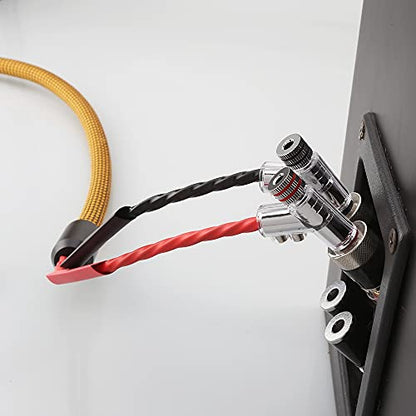 HiFi Banana Plugs Speaker Connectors Screw Locking Banana Plugs Rhodium Plated Banana Connector Jack for Speaker Cable-2Pairs / 4 pcs - color: Rhodium