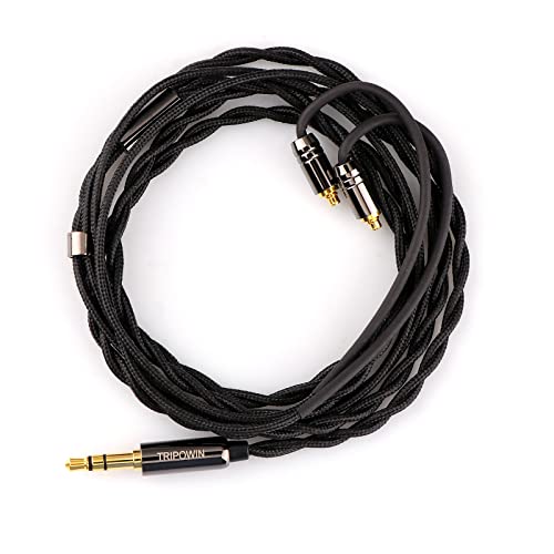 Linsoul Tripowin Zombur 4N OFC in Ear Monitor Cable, 3.5mm Plug, 1.25m | High Purity Oxygen Free Cable HiFi Wired IEM Cable, Cotton Yarn Outer Layer, for Musician Audiophile, w/o Mic, MMCX - size: MMCX, style: Without Mic