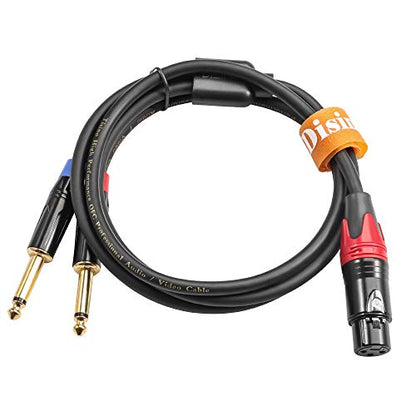 XLR Female to Dual 1/4 inch Y Splitter Cable,Female XLR to Double 6.35mm Mono TS Plug Mic Audio Converter Adapter Cord - 3.3 feet - size: 3.3 Feet