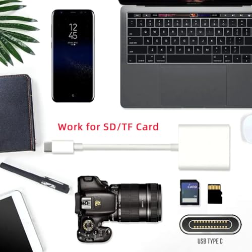 CY USB 2.0 Type C USB-C to TF Micro SD SDXC SDHC Card Reader Adapter Compatible with MAC Laptop Tablet Phone - style: SD+TF