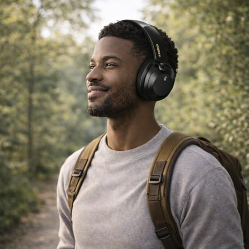 Wireless Noise Cancelling Headphones with 80H Battery, Bluetooth 5.4 Over Ear Headphones for Travel, Work & Calls, Deep Bass, Comfortable Fit