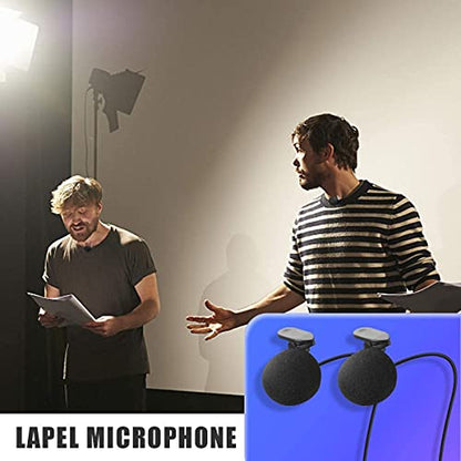 HOTEC Replacement Lapel Microphone with 3.5mm Locking Screw Plug, Unidirectional Mic Replacement Compatible Wireless Bodypack Microphone System