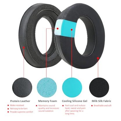 Ear Cushions for Bose QuietComfort 45 QC45 QC35 ii QC35 Ear Pads Headphones Gel Earpads Replacement with Upgraded Memory Foam, Cooling Silicone Gel and Milk Silk Fabric - color: QC45 Black, style: Milk Silk Fabric+Silicone Gel