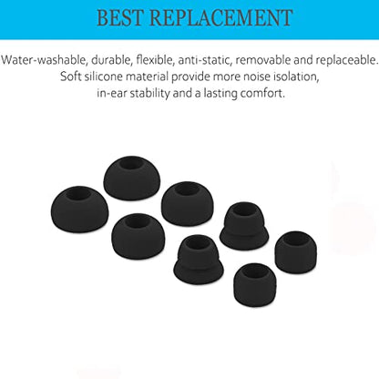 Replacement Silicone Eartips Earbuds Eargels for Beats by dr dre Powerbeats 3 PB2 Powerbeats1.0 Wireless Stereo Earphones (Black) - color: Black