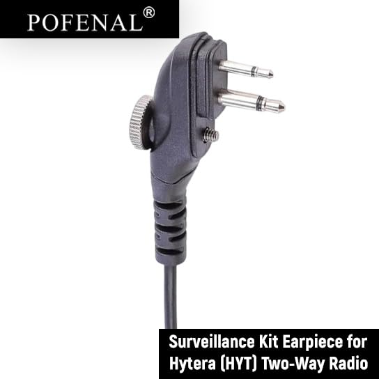 Earpiece Headset Compatible with HYT Hytera PD502 PD562 BD502 TC-508 and TC-580 Walkie Talkie Radio Big PTT Transparent Acoustic Tube