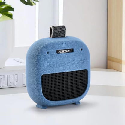 Silicone Case Sleeve for Bose SoundLink Micro 2nd Gen,Protective Case for Bose SoundLink Micro 2,with Carabiner (Blue) - color: blue