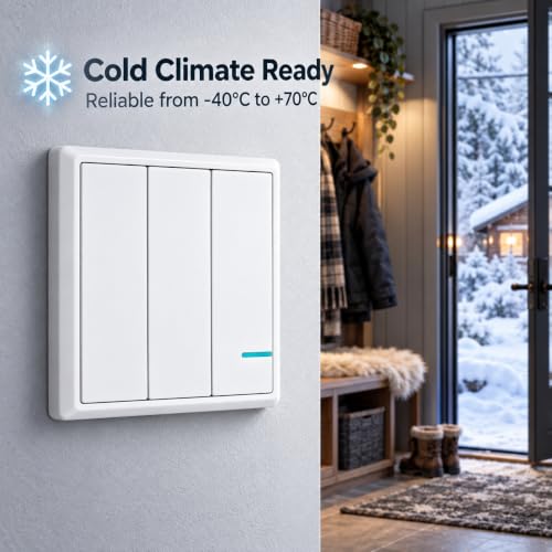 Thinkbee Wireless Lights Switch Kit, 3 Gang Wall Switch with Mini Receiver - size: 3 button switch+3 receiver