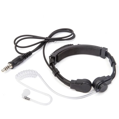Throat Mic Tactical Earpiece U94X PTT 2 Pin TK Jack 7.0mm Plug Push to Talk Headset for Baofeng UV5R BF-F8HP UV-17 BF888S Quansheng UV-K58 UV-K6 Walkie Talkie for Kenwood TYT