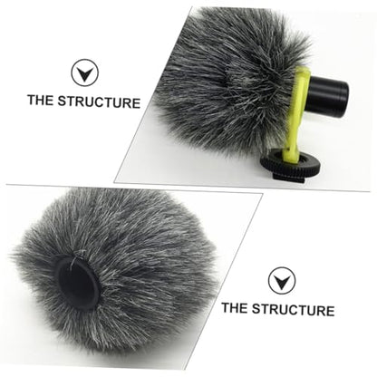 Microphone Furry Windscreen Muff Windshield for Camera Mic Protector with Large Pore Acoustic Foam Suitable for Outdoor Recording and Video Shooting