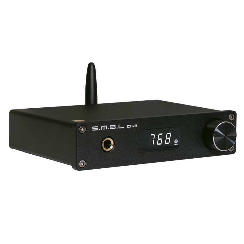 S.M.S.L D12 Audio DAC Mini HiFi Audio Decoder DAC Input USB/Coaxial/Optical Output RCA/Headphone Amplifier DSD512 32-bit 768KHZ for PS5 Switch Support MQA (Black)