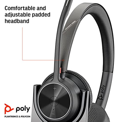 Poly Voyager 4320 UC Wireless Headset with Charge Stand USB-C 21847901, Refurbished